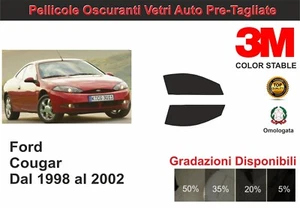 pellicola oscurante vetri compatibile con Ford Cougar dal 1998 al 2002 kit anter - Imagen 1 de 1