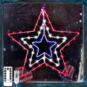 Memorial Day 4Th of July Decorations, Red White and Blue Patriotic Decor Star Li - Picture 1 of 12