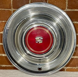 Genuine 1954-55 Cadillac DeVille Fleetwood Eldorado Hubcaps OEM Rare Chrome 15" - Picture 1 of 8