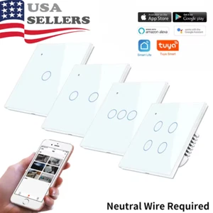 1/2/3/4 Gang WiFi Smart Wall Touch Light Switch Glass Panel For Alexa/Google APP - Picture 1 of 16