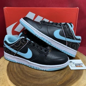 Nike Dunk Low Retro SE Barber Shop Blue Black DH7614-001 Mismatch Size 8/8.5 - Picture 1 of 11