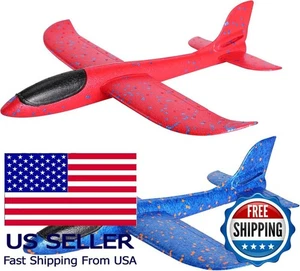 Foam Airplane Toys 2 Pack, 17.71" Throwing Gliders, Red & Blue, Flight Upgrade - Picture 1 of 5