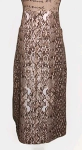 LuLaRoe - Brown Snakeskin Wide Waist "Ivy" Midi Pencil Skirt - Women's Size 2XL - Picture 1 of 3