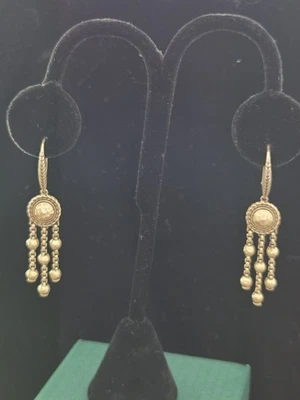 Pendientes John Hardy Jai de plata de ley con borla colgante con bolsa y caja Foto 1 de 4