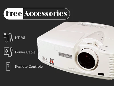 3D DLP Projector 4K for Food Demonstrations 4300 Lumens Ultra Quiet w/Remote ⭐ - Image 1 of 4