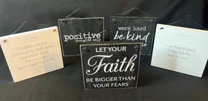 Juego de 5 letreros colgantes de madera inspiradores - citas rústicas de decoración de granja - Imagen 1 de 10