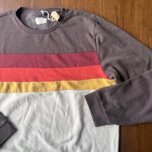 Marine Lagenlook gestreiftes Sweatshirt mit Rundhalsausschnitt Herren XX Large Retro braun Urlaub 2XL - Bild 1 von 15