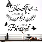 Inspirational Quote Wall Decor Thankful Grateful Blessed Wall Decal Quote Faith