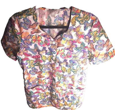 Винтажная рубашка чероки скраб вдохновленный комфорт на пуговицах бабочка размер маленький - Изображение 1 из 4