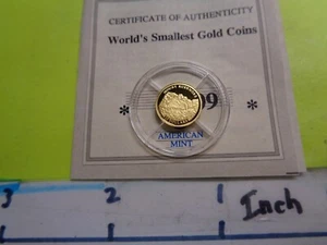 MOUNT RUSHMORE WASHINGTON LINCOLN 2001 LIBERIA .73 GRAMS .999 GOLD COIN COA #C - Picture 1 of 4