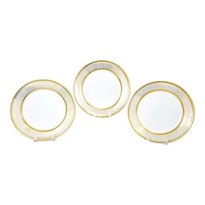 1830’S Empire Vieux Paris Porcelaine Set 3 Gilded Côté / Dessert Assiettes - Picture 1 of 16