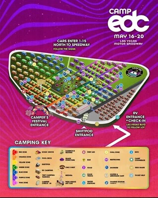 Camp EDC Las Vegas 2024 Camping Wristband Only. For Access To The Campgrounds - Image 1 of 4
