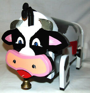 NEW Handpainted Cow Mailbox Hand Painted Handcrafted Holstein Heifer Mail box