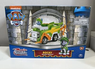 Paw Patrol Caballeros de Rescate Rocky Transformador Coche y Figura NUEVO Regalo Nickelod Juguete Foto 1 de 4