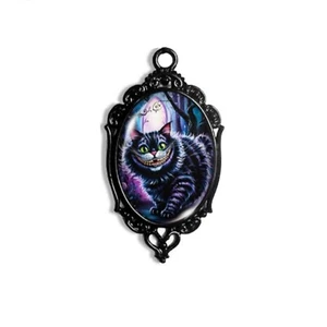Alice In Wonderland Necklace Cheshire Cat Pendant Style Jewellery 50cm Chain NEW - Picture 1 of 4