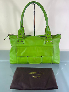 KATE SPADE NEW YORK Green Leather Shoulder Tote Handbag Q064