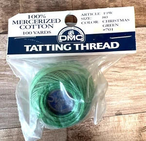 DMC Mercerized Cotton Tatting Thread Size 80 Christmas Green 100 Yards - Picture 1 of 2