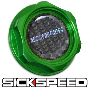 EVO X 08-09 ONLY GREEN BILLET ALUMINUM ENGINE VALVE COVER OIL FILLER CAP CF - Bild 1 von 1
