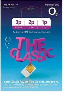 2025 NOWA karta SIM O2 Nowa zapieczętowana Classic Pay As You Go 02,,, - Zdjęcie 1 z 1