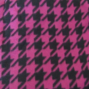 Houndstooth Fabric in Purple / Black Anti-Pill Fleece - Picture 1 of 1