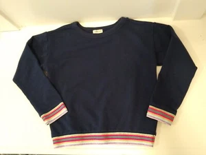 J. Crew Crewcuts Girl's Weekend Sweatshirt Sz XS Blue w/ Rainbow Ribbon MSRP $50 - Picture 1 of 6