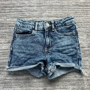Gap Jean Shorts Size 7 Youth Girls Stretch High Waist Medium Wash Blue Denim - Picture 1 of 7