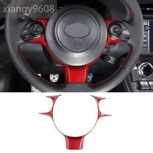 Red Carbon Fiber Steering Wheel Panel Cover For T@yota 86 / Subaru BRZ 2017-2022 - Picture 1 of 12
