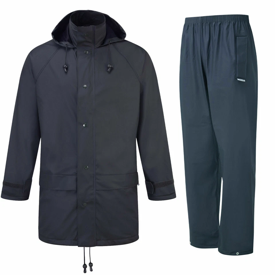 Fort Flex Waterproof Work Jacket & Trousers Navy PU TRICOT Fabric (Sizes S-XXXL) - Image 1 of 1