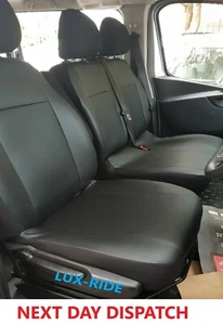 TAILORED FRONT SEAT COVERS For RENAULT TRAFIC 2016 -2025 ART. LEATHER - Picture 1 of 4