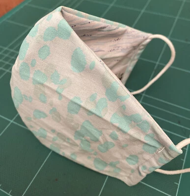 Máscara facial de tela para adultos animal estampado de leopardo verde azul turquesa hecha a mano 48 Foto 1 de 4