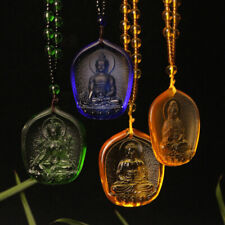 High Quality Unique Natural Blue Crystal Carved Buddha Lucky Amulet Pendant
