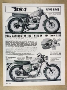 1964 BSA Cyclone Competition & Cyclone 500 Motorcycles vintage print Ad - Picture 1 of 1