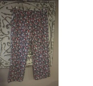 Ladies Fashion Bug Black  Red White Floral Print Summer Spring Pants NEW Size 12 - Picture 1 of 4