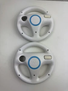 Nintendo Wii [RVL-024] Wii Wheel White Steering Wheel OEM Controller - Lot of 2 - Picture 1 of 2