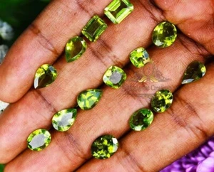 Lotto certificato 60 carati 35 pz peridoto verde naturale 2-10 mm pietra preziosa sciolta taglio misto - Foto 1 di 4