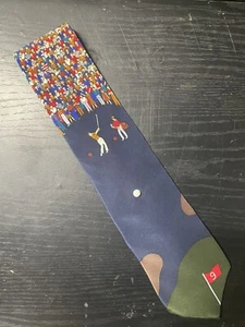 Vicky Davis Men’s Silk Green Necktie 3-D With Crowd Golf “Par3” 9th Hole NWT - Picture 1 of 2