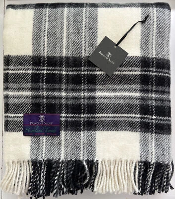 "Vestido Stewart 59""x72 PRINCE OF SCOTS Highland Tweed lana pura manta gris" Foto 1 de 2