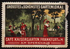 stara marka reklamowa café kaisergarten, najpiękniejszy lokal ogrodowy, frankfurt a.m.