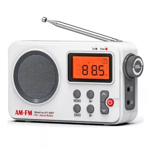 Kompaktes tragbares Radio: AM FM Wetterband, Wecker, LCD-Display - Akku/USB - Bild 1 von 9