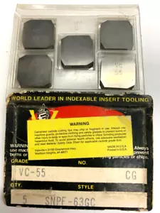 NEW 5PCS. VALENITE SNPF 63GC GRADE: VC-55 CARBIDE INSERTS - Picture 1 of 1
