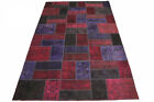 Patchwork Orientteppich Rot Lila Pink in 310x200cm handgeknpft