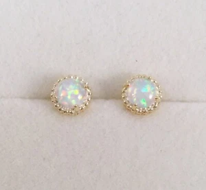 Vintage Jewellery Gold Opal Earrings Ear Rings with Opals Antique Deco Jewelry - Picture 1 of 7