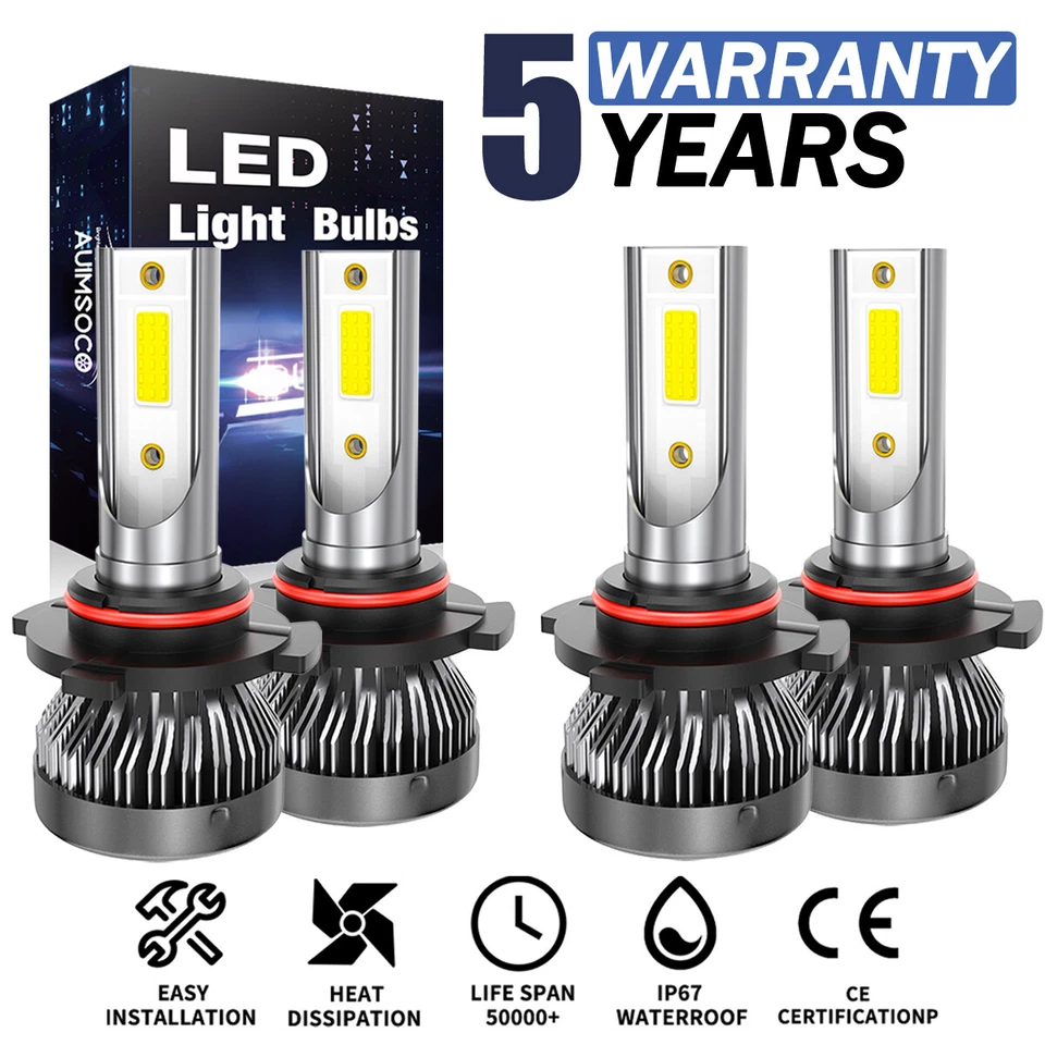 KIT de luces de haz alto bajo faros LED blancos 10000K para Lexus ES300 1992-1995 Foto 1 de 4