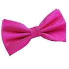 Mens Boys Pre-Tied Bow Tie Woven Plain Solid Check Formal Wedding by DQT
