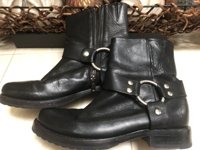 Botas Cortas Frye Veronica Arnés Motociclista Cuero Negro EE. UU. 7.5 Mujeres Usadas en Excelente Condición!!️ Foto 1 de 4