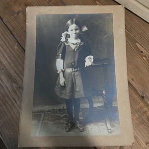 Antique Late 1800's Cabinet Card Of Little Girl In Dress Vintage Maryland - Picture 1 of 11