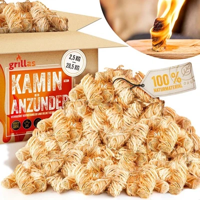 grillas® BIO Anzünder Kaminanzünder Holzwolle Grillanzünder Holz Feueranzünder - Bild 1 von 4