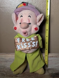 NWT Disney Dopey Stuffed Plush 10" Snow White & The Seven Dwarfs "Free Kisses" - Picture 1 of 5