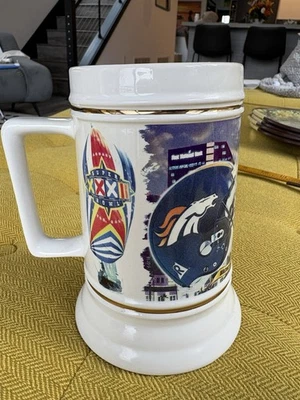 Denver Broncos Green Bay Packers Super Bowl 32oz Vintage 1998 Beer Stein Foto 1 de 4