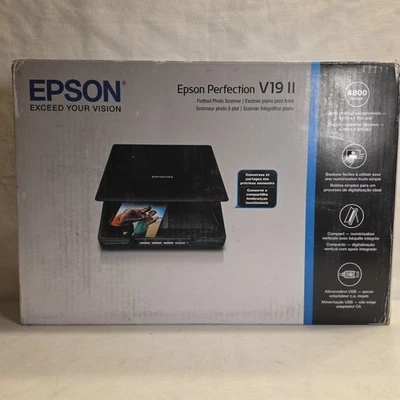 NEW OPEN BOX - Epson Perfection V19 II Flatbed Photo Color Scanner - B11B267201 - Image 1 of 2